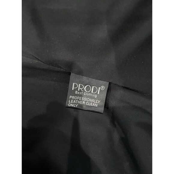 Prodi Women’s Winter Genuine Embossed Black Leather Coat Fox Fur Trim XXL - Picture 10 of 16